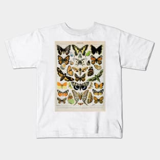 Papillon III Vintage French Butterfly & Moth Chart by Adolphe Millot Kids T-Shirt